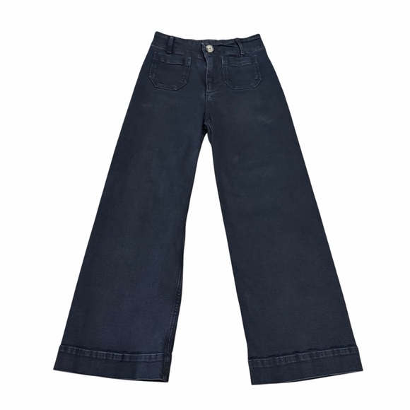 Pilcro Anthropologie The Skipper Wide-Leg Pants | Black | Size 26 - Picture 2 of 8